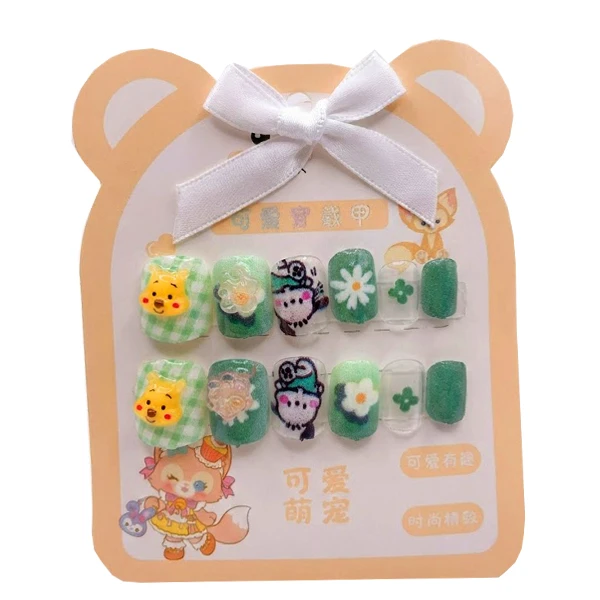 ناخن مصنوعی دست کودک مدل فانتزی کد 10 بسته 10 عددی