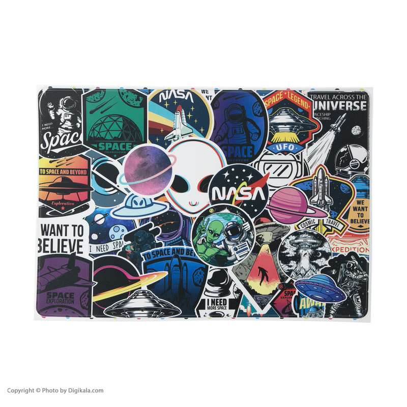 برچسب تزئینی اس ای گییرز مدل Space Sticker Bomb مناسب برای مک بوک پرو 16 اینچی به همراه برچسب کیبورد و ماوس