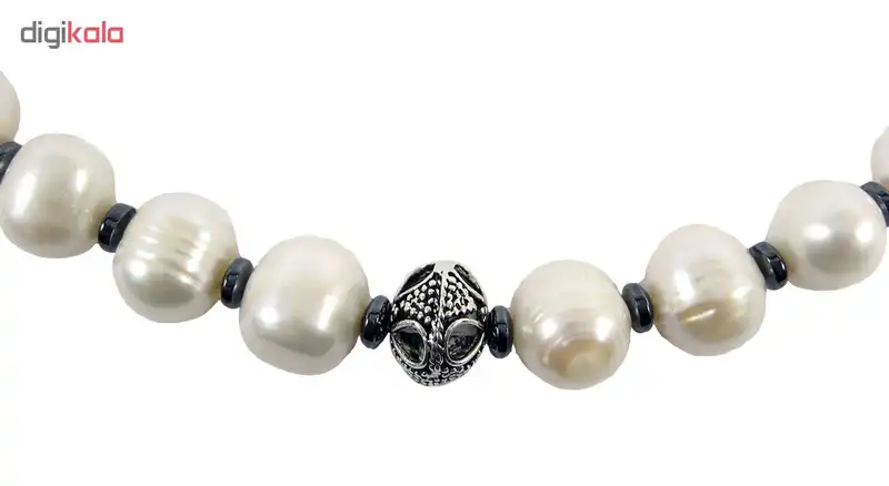 گردنبند نقره مروارید پرورشی باروک مانچو مدل sf561n