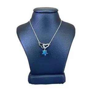 گردنبند نقره زنانه سواروسکی مدل قلب و ستاره کد 2021