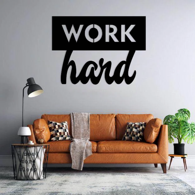 استیکر دیواری طرح work hard کد 02