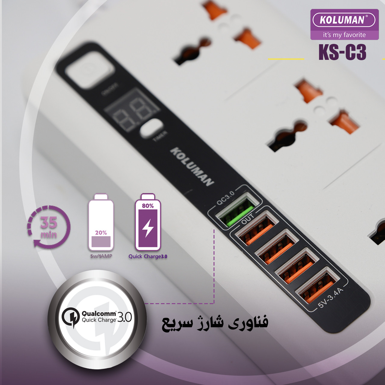 چندراهی برق کلومن مدل KS-C3