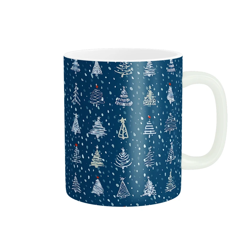 ماگ طرح الگوی زمستانی برف و درختان جنگلی کد 1474