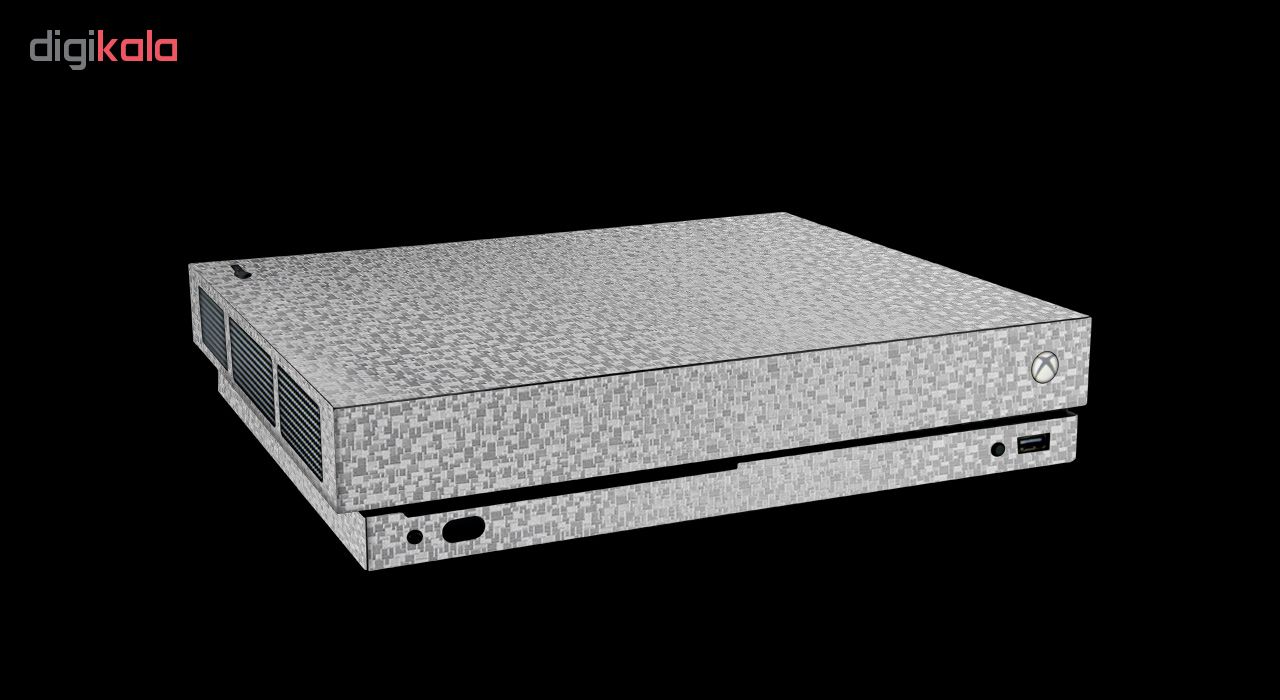 برچسب پوششی ماهوت مدل Silver Silicon Texture مناسب کنسول بازی Xbox One X