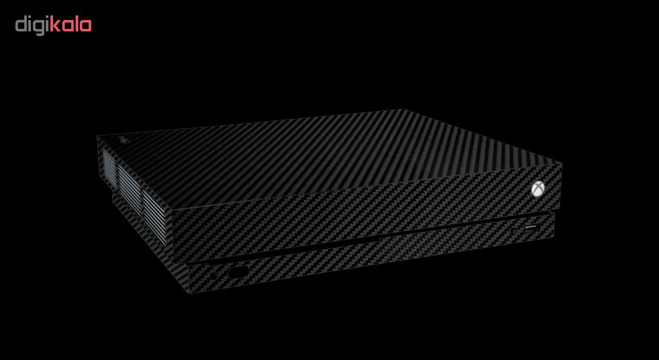 برچسب ماهوت مدل Black Carbon-fiber Texture مناسب برای کنسول بازی Xbox One X