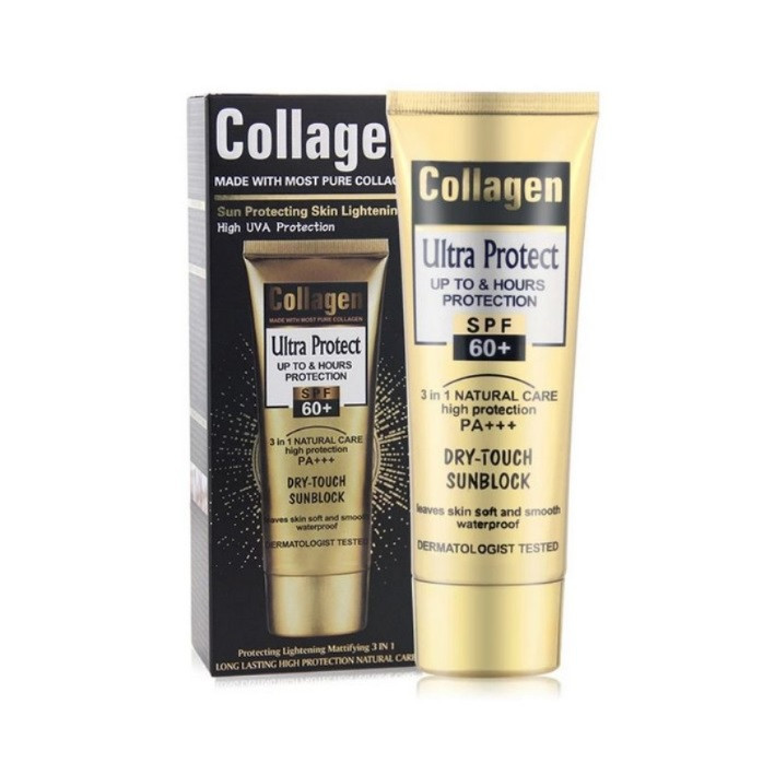 کرم ضد آفتاب بدون رنگ کلاژن SPF 60 مدل Ultra Protect مناسب برای انواع پوست حجم 130 میلی لیتر کرم ضد آفتاب بدون رنگ کلاژن SPF 60 مدل Ultra Protect مناسب برای انواع پوست حجم 130 میلی لیتر