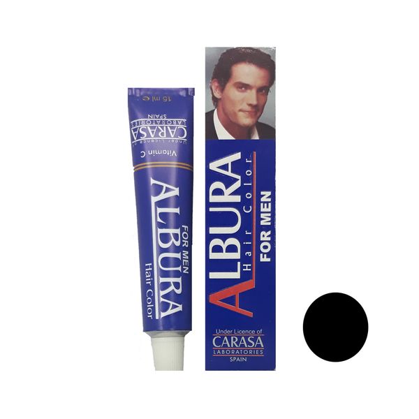 رنگ مو مردانه آلبورا مدل 01 حجم 15 میلی لیتر رنگ مشکی