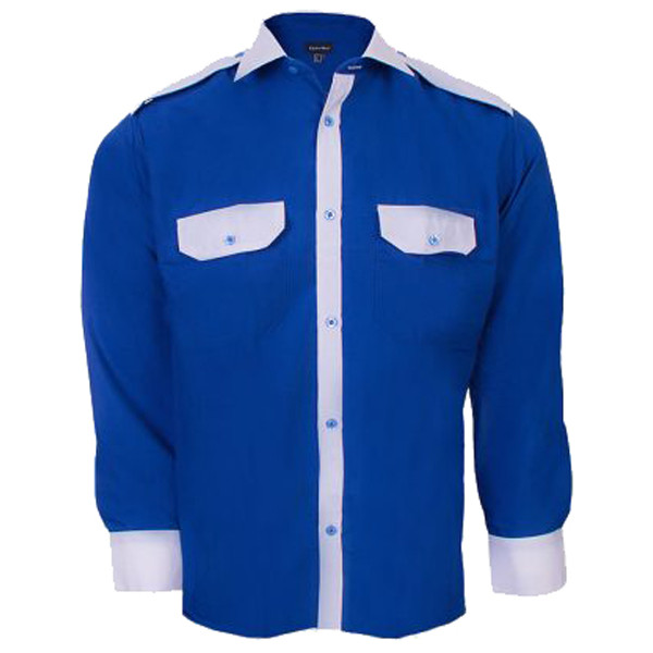 پیراهن مردانه نگهبانی و اداری سبلان مدل آبی سفید پیراهن مردانه نگهبانی و اداری سبلان مدل آبی سفید