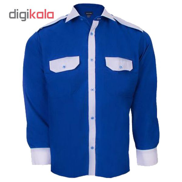 پیراهن مردانه نگهبانی و اداری سبلان مدل آبی سفید پیراهن مردانه نگهبانی و اداری سبلان مدل آبی سفید