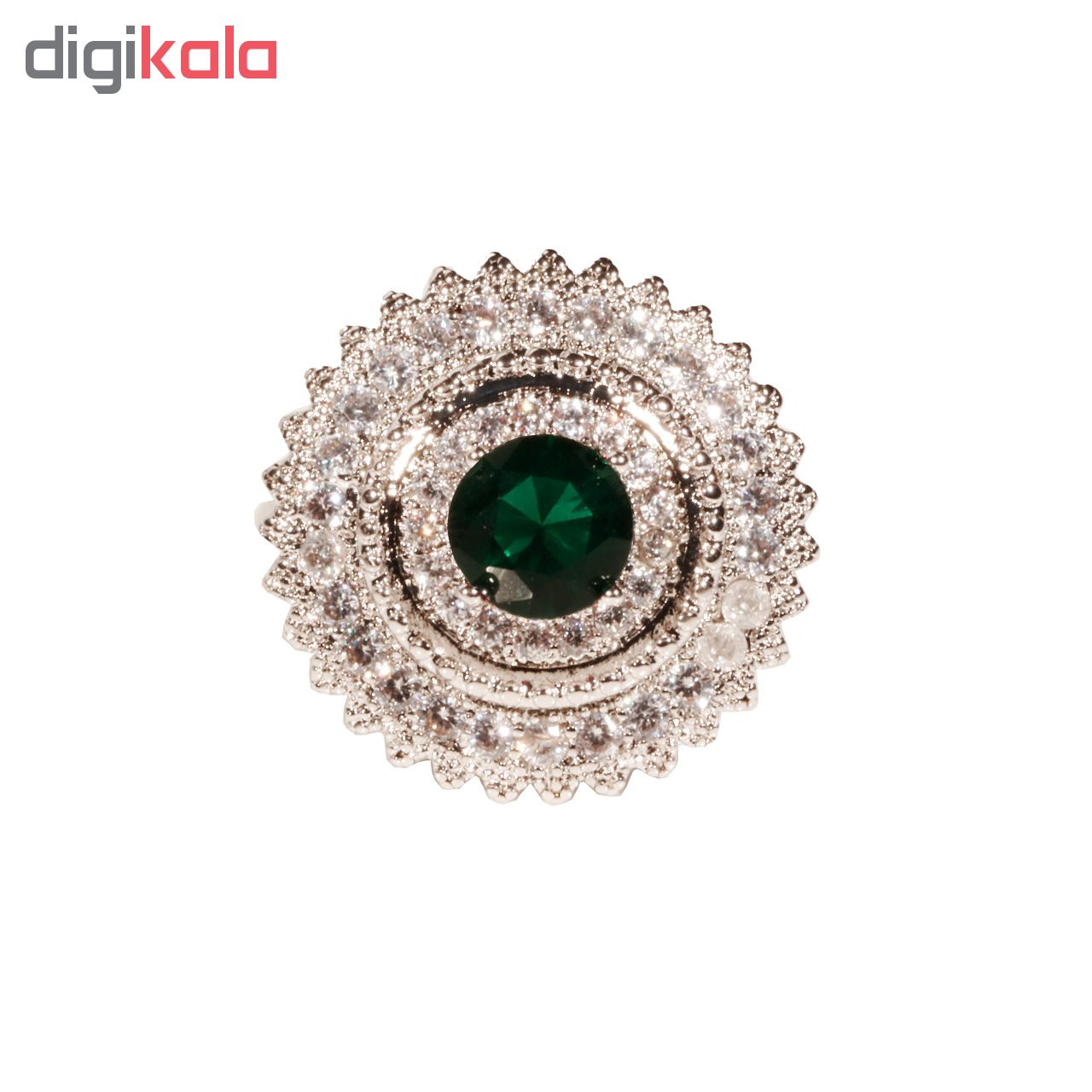 انگشتر شیک کده طرح سنگ سبز کد 5117