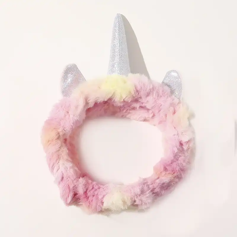 هدبند زنانه مدل حوله ای فانتزی طرح یونی کورن