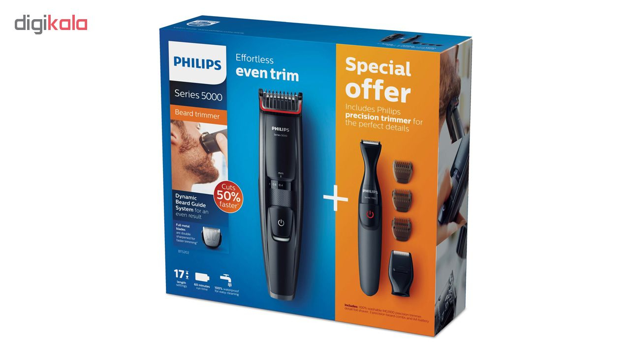 ست اصلاح صورت فیلیپس مدل BT5202/83 به همراه ماشین خط زن فیلیپس مدل MG1100