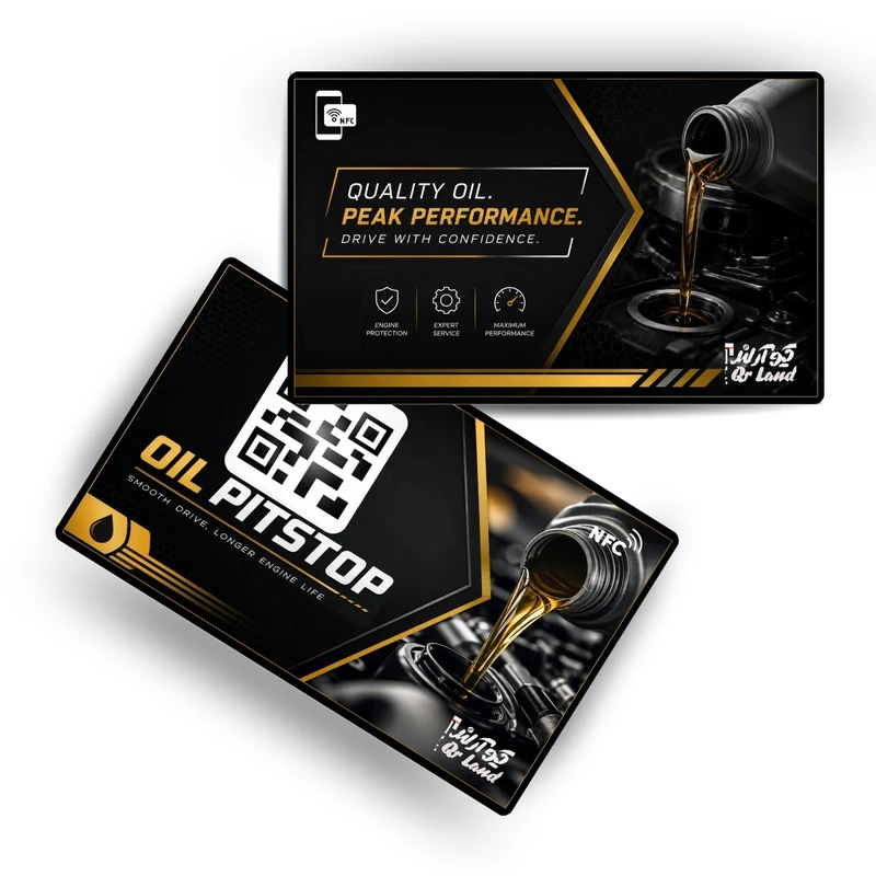 تگ NFC کارتی مدل کارت ویزیت دیجیتال روغن موتور