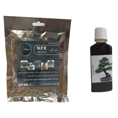 کود بن سای و کود فسفر ریشه زایی (10-52-10) کد 000 وزن 180 گرم بسته 2 عددی