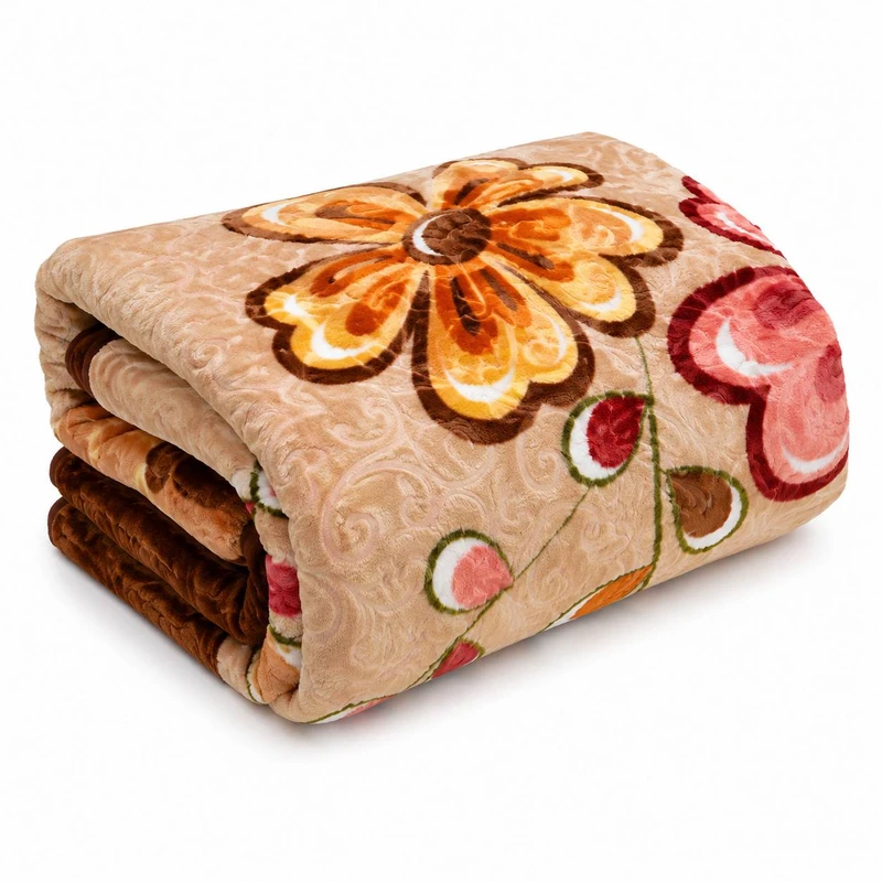 پتو 2 نفره گلبافت مدل برتر گلدار سایز 240x220 سانتی‌متر