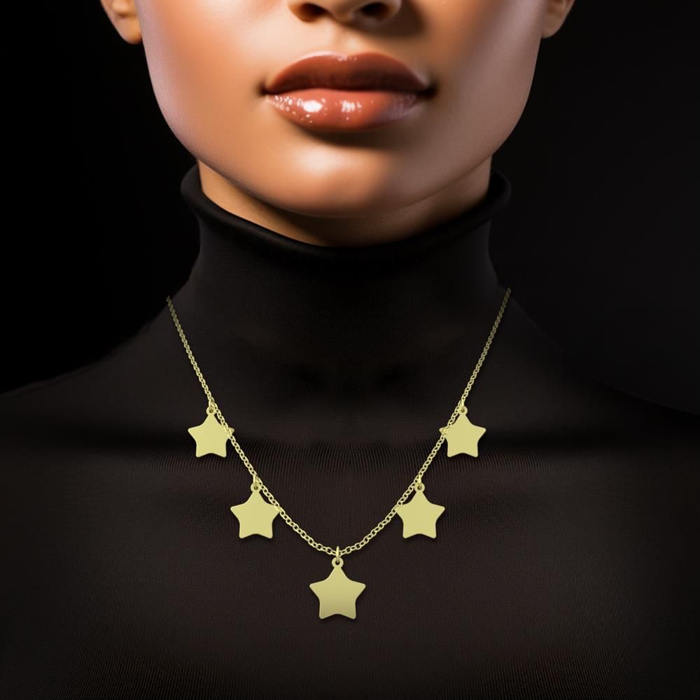 گردنبند طلا 18 عیار زنانه مدوپد مدل ستاره کد RNA15409 - - 2