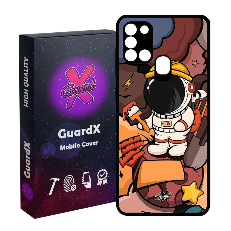 کاور گارد ایکس طرح فضانورد مدل Glass10394 مناسب برای گوشی موبایل سامسونگ Galaxy A21s