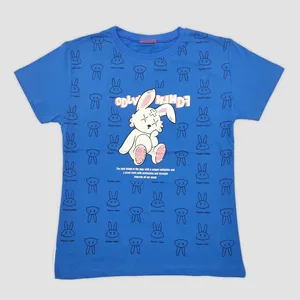 تی شرت آستین کوتاه زنانه مدل لاویز رنگ آبی