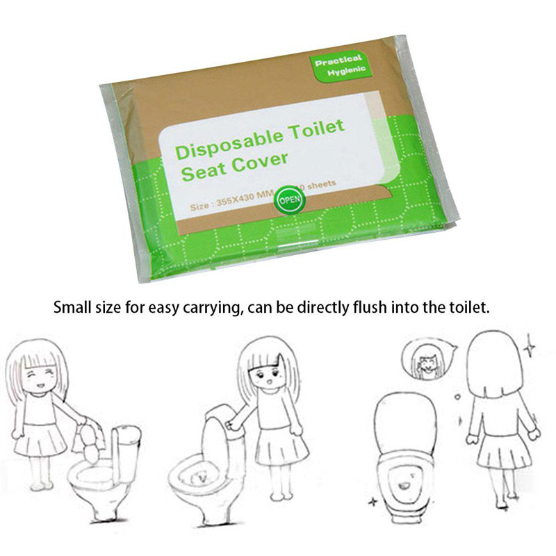 روکش توالت فرنگی مدل Disposable Toilet seat cover بسته 10 عددی