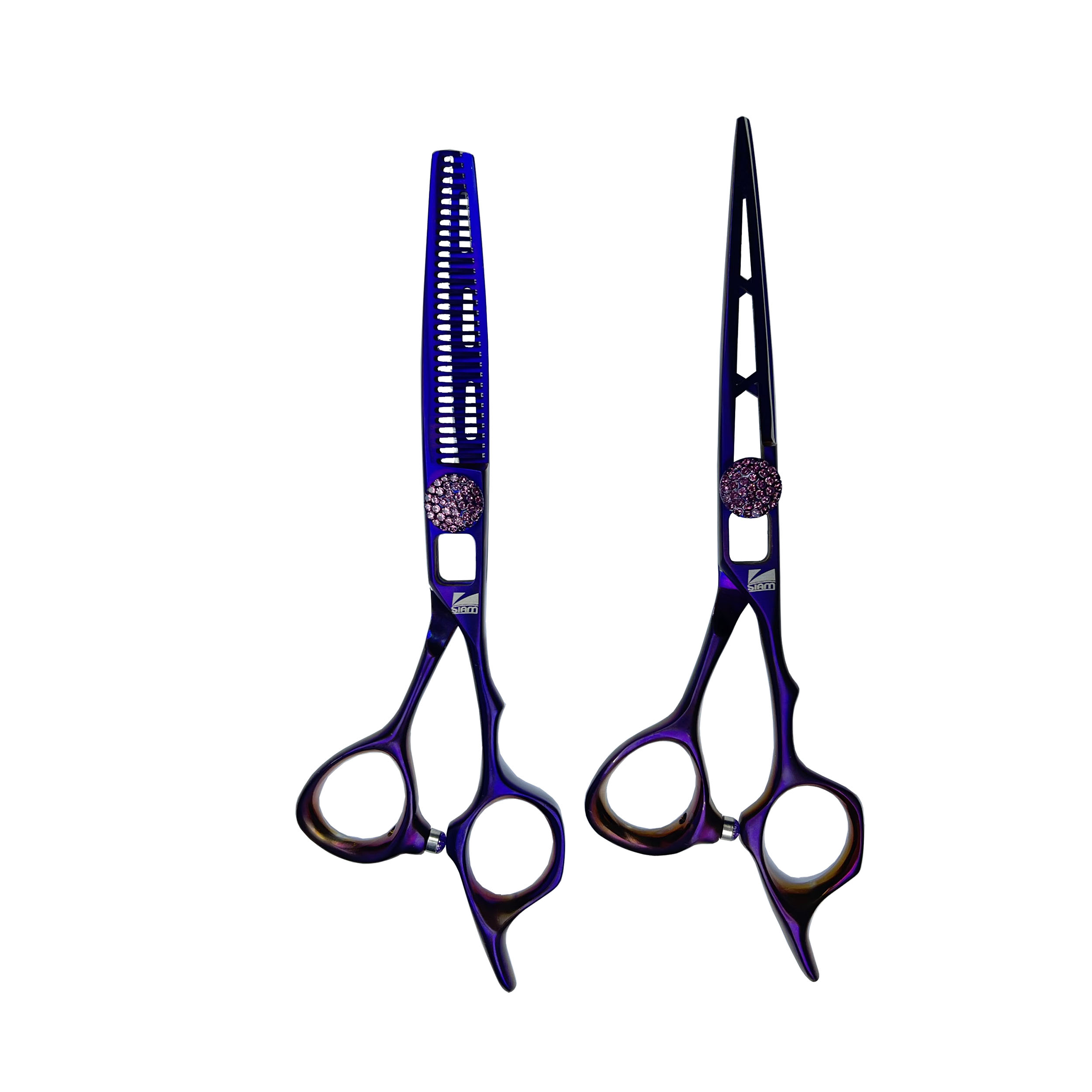 قیچی آرایشگاهی صیام مدل P-B60-12  به همراه قیچی پیتاژ