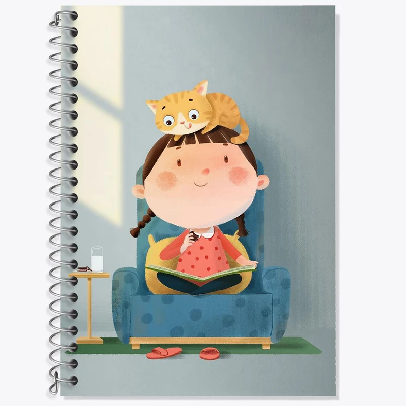 دفتر زبان 50 برگ خندالو مدل سه خط طرح دخترانه فانتزی کد 25712