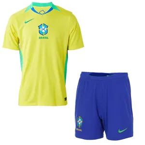 ست تی‌شرت آستین بلند و شلوارک ورزشی مردانه مدل برزیل کد Home 2026