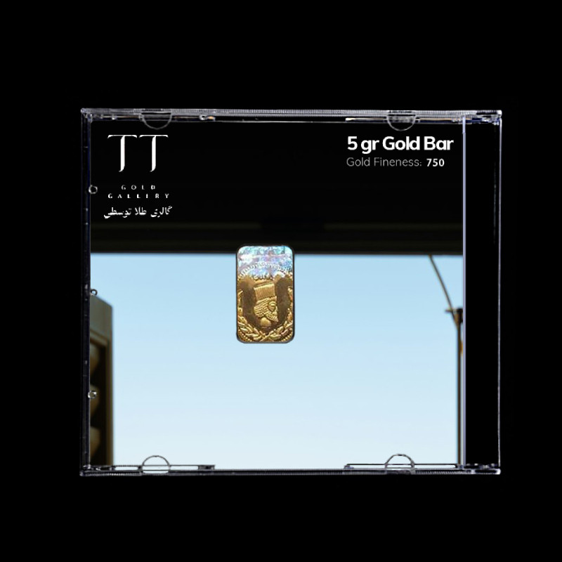 شمش طلا 18 عیار گالری طلا توسطی مدل DBB1BB