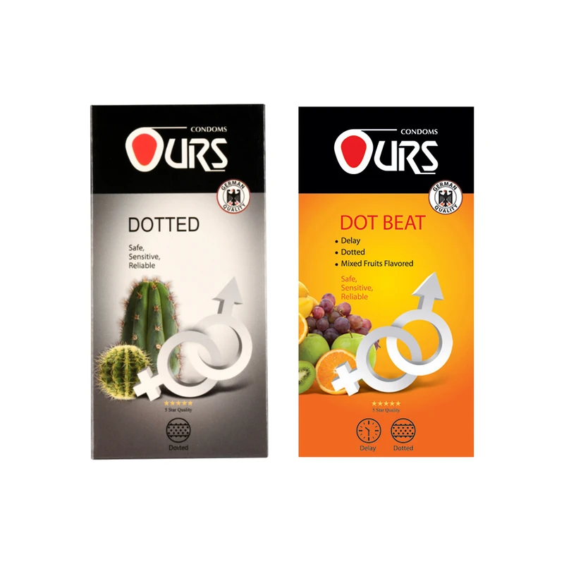 کاندوم اورز مدل Dotted/Dot Beat مجموعه 2 عددی