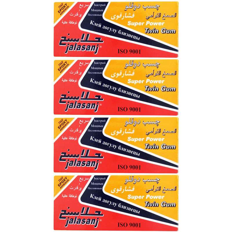 چسب دوقلو طوسی جلاسنج مدل Super Power بسته 4 عددی