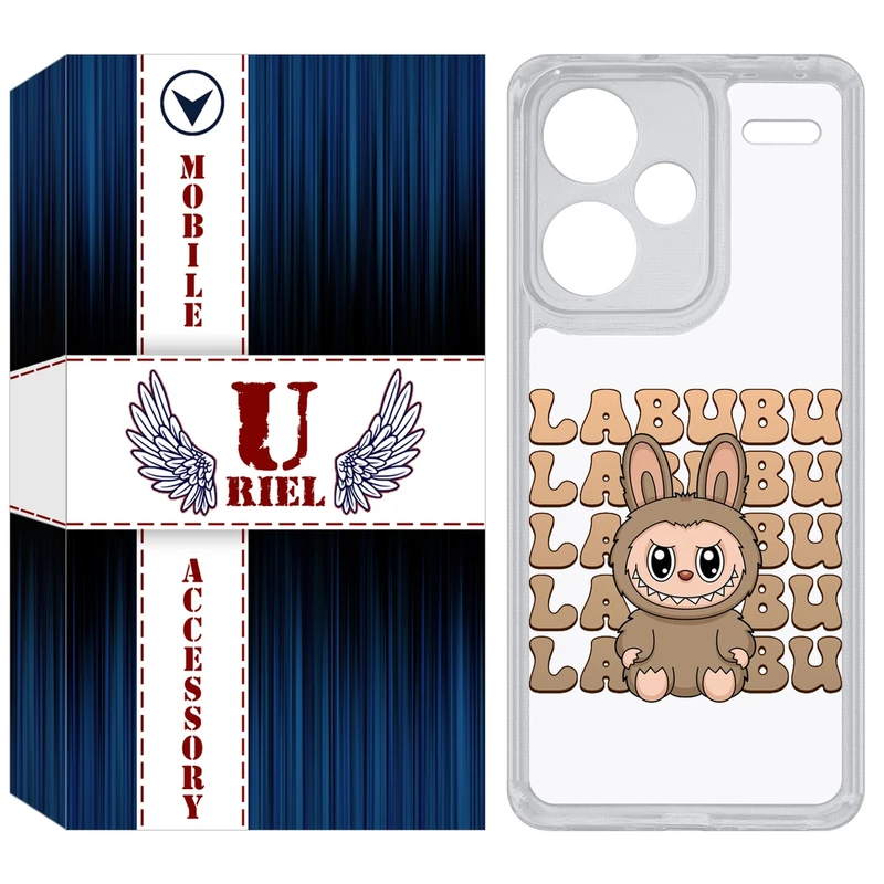 کاور یوریل مدل Clear کد 134 طرح لبوبو Labubu مناسب برای گوشی موبایل شیائومی Redmi Note 13 Pro Plus
