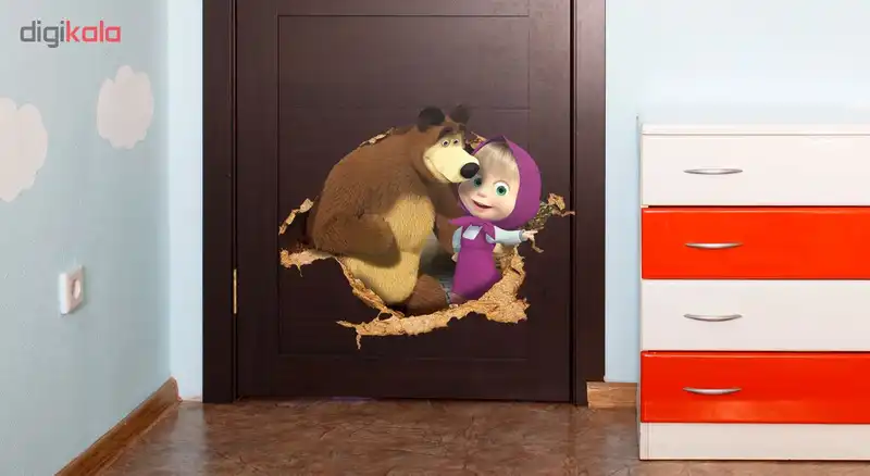 استیکر سه بعدی ژیوار طرح میشا و ماشا