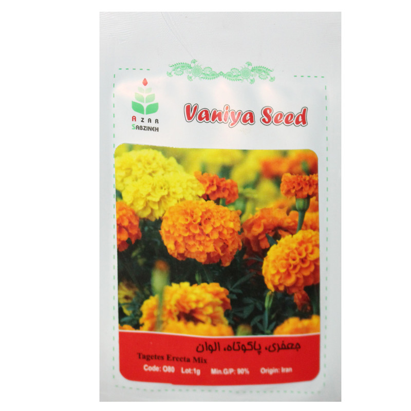 بذر گل جعفری پا کوتاه الوان آذر سبزینه مدل A144