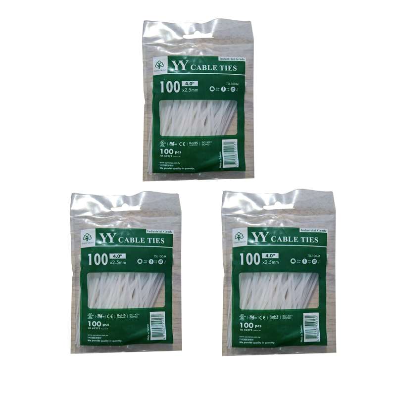 بست کمربندی وای وای مدل TSL-100-M سایز 2.5×100 میلیمتر بسته 3 عددی