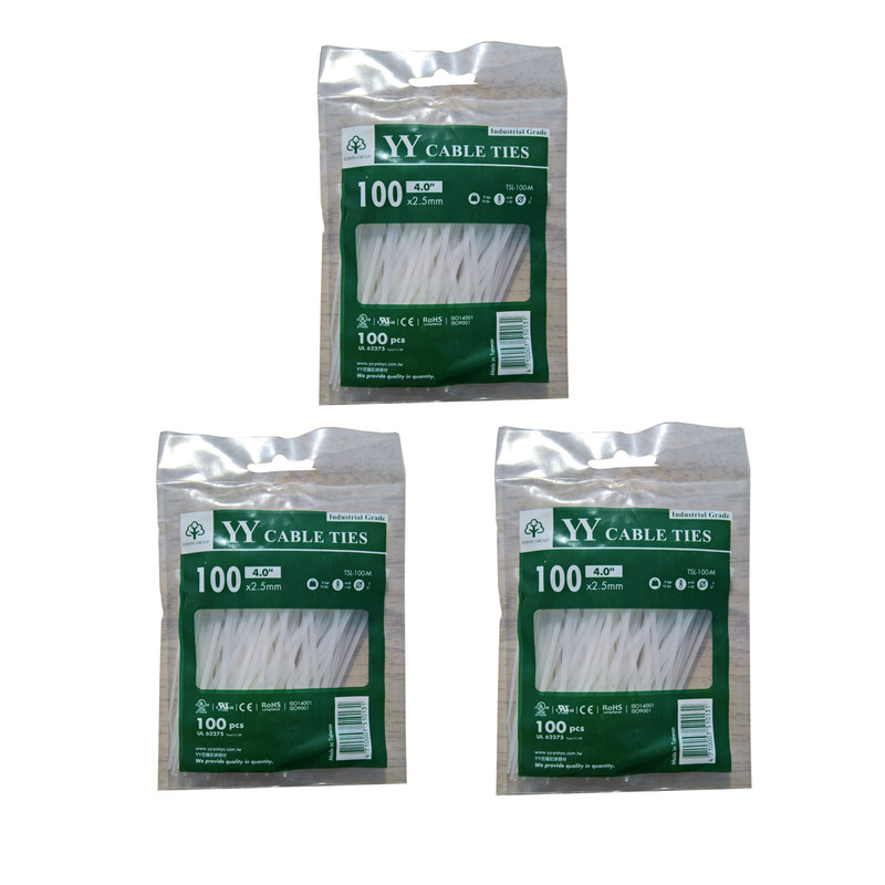 بست کمربندی وای وای مدل TSL-100-M سایز 2.5×100 میلیمتر بسته 3 عددی