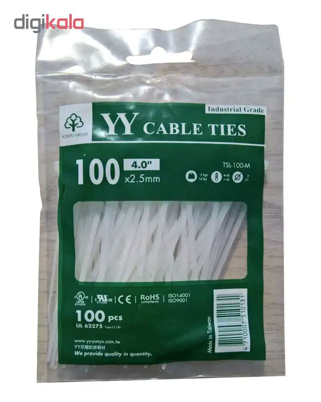 بست کمربندی وای وای مدل TSL-100-M سایز 2.5×100 میلیمتر بسته 3 عددی