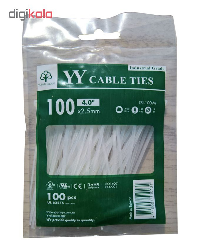 بست کمربندی وای وای مدل TSL-100-M سایز 2.5×100 میلیمتر بسته 3 عددی