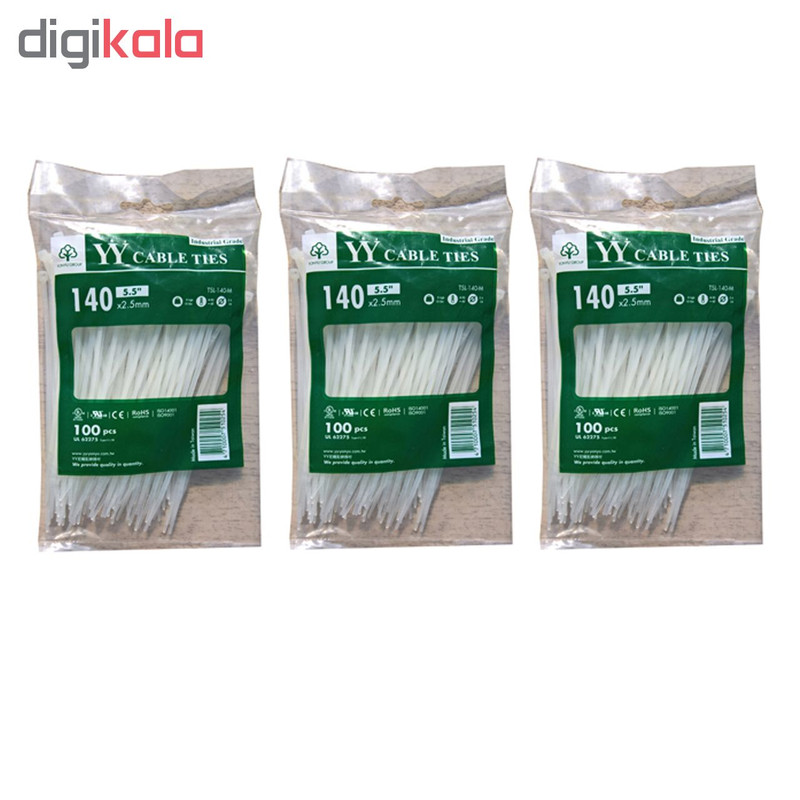 بست کمربندی وای وای مدل TSL-140-M سایز 2.5×140 میلیمتر بسته 3 عددی بست کمربندی وای وای مدل TSL-140-M سایز 2.5×140 میلیمتر بسته 3 عددی