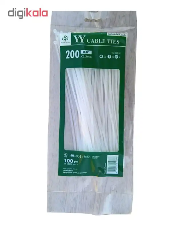 بست کمربندی وای وای مدل TSL-200-M سایز 2.5×200 میلیمتر بسته 3 عددی