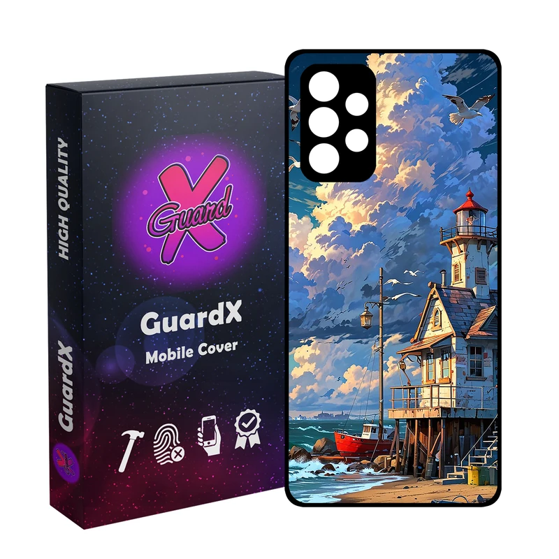 کاور گارد ایکس طرح ساحل دریا مدل Glass10773 مناسب برای گوشی موبایل سامسونگ Galaxy A32 4G