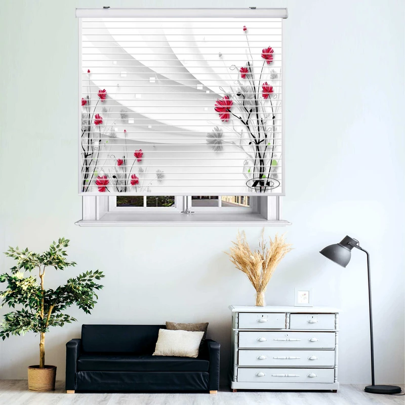 پرده زبرا زیو مدل سیلوئت 3D1343 سایز 150x150 سانتی متر