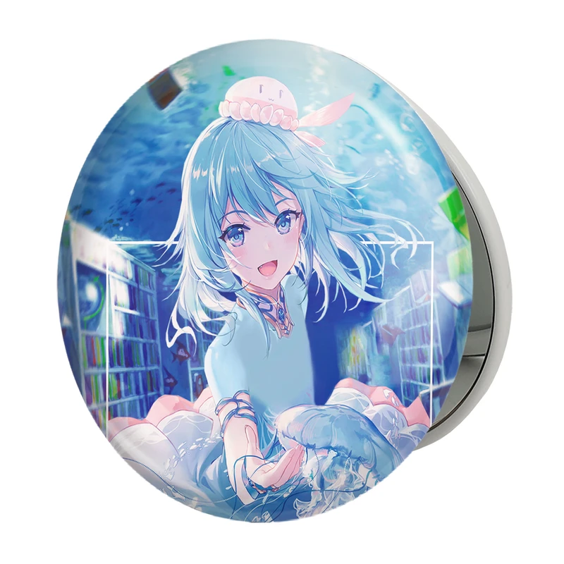 آینه جیبی خندالو طرح دختر انیمه ای مدل تاشو کد 18019 