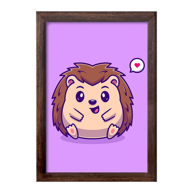 تابلو خندالو طرح حیوانات بامزه جوجه تیغی کد 29658