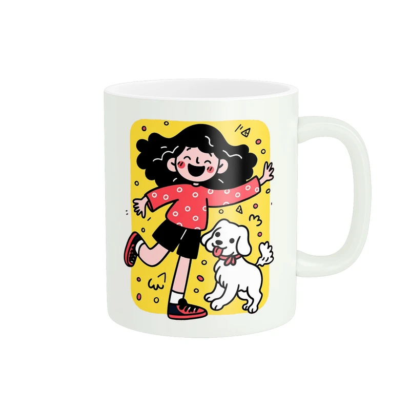 ماگ پاد آفرین مدل دخترانه طرح سگ کد PM5284