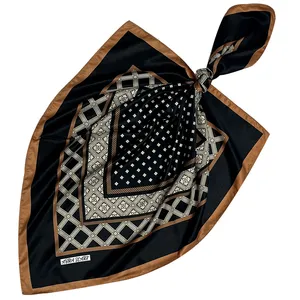 دستمال سر و گردن زنانه مدل ابریشم پاییزی طرح شکوفه کد 315