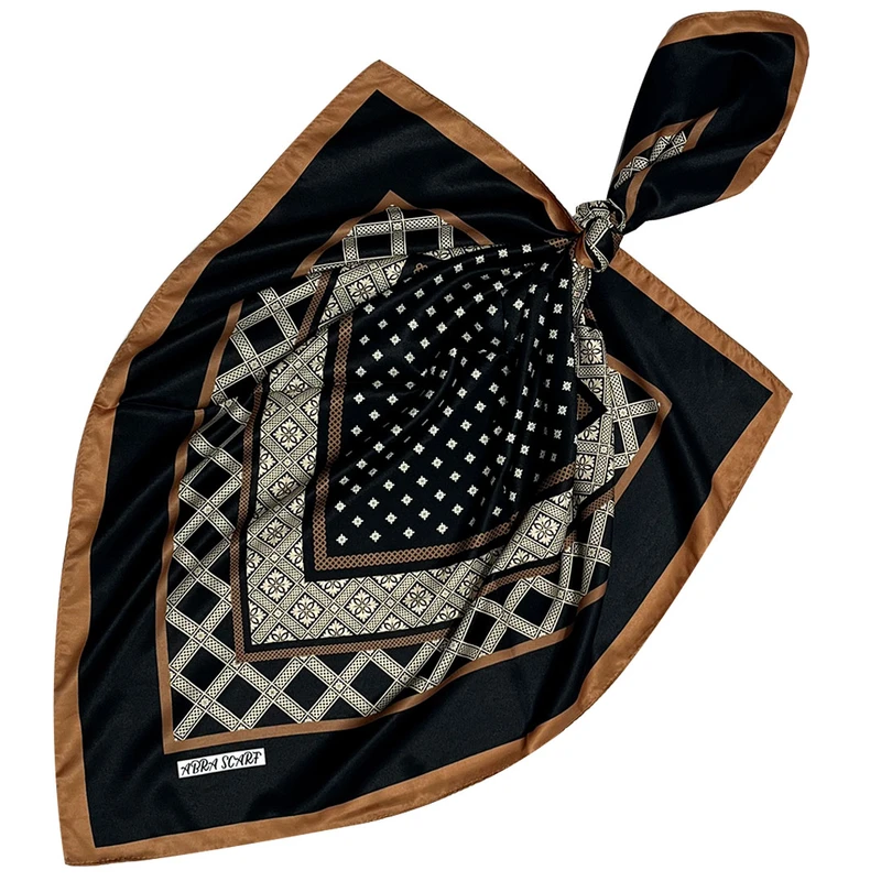 دستمال سر و گردن زنانه مدل ابریشم پاییزی طرح شکوفه کد 315