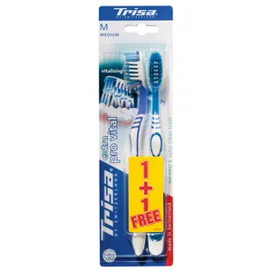 مسواک تریزا مدل Pro Vital با برس متوسط بسته 2 عددی