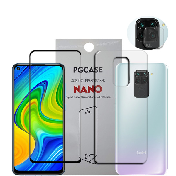 محافظ صفحه نمایش سرامیکی اینفینیتی مدل Star Max مناسب برای گوشی موبایل شیائومی Redmi Note 9 به همراه محافظ لنز دوربین و محافظ پشت گوشی