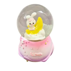 گوی موزیکال مدل پمپی خرگوش و ماه طرح star dream کد A01