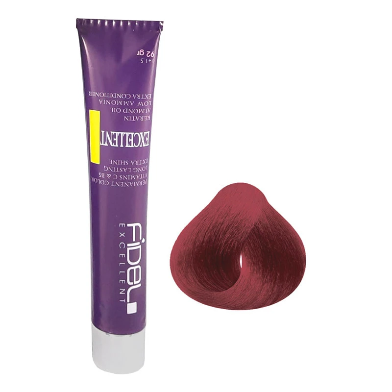 رنگ مو فیدل اکسلنت شماره 6/66 حجم 100 میلی‌لیتر رنگ قرمز آلبالویی متوسط