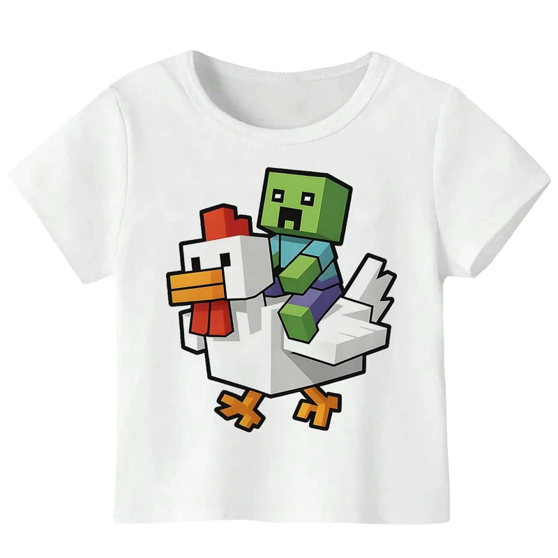 تی‌شرت آستین کوتاه پسرانه مدل ماینکرفت اردک W248